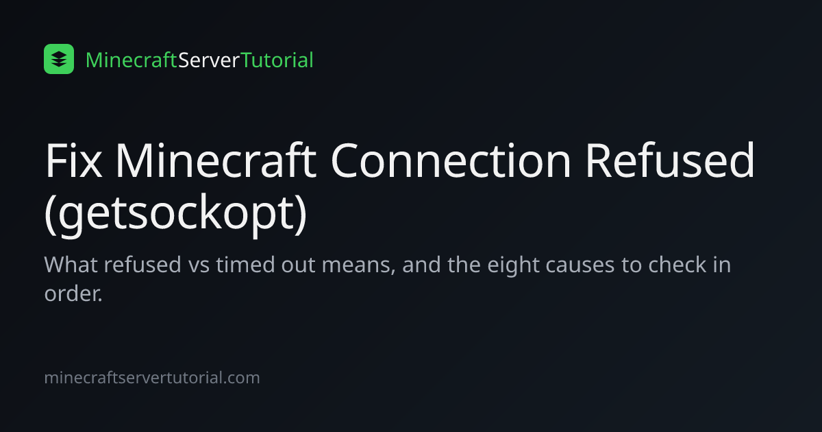 Fix Minecraft Connection Refused (getsockopt) | 8 Causes